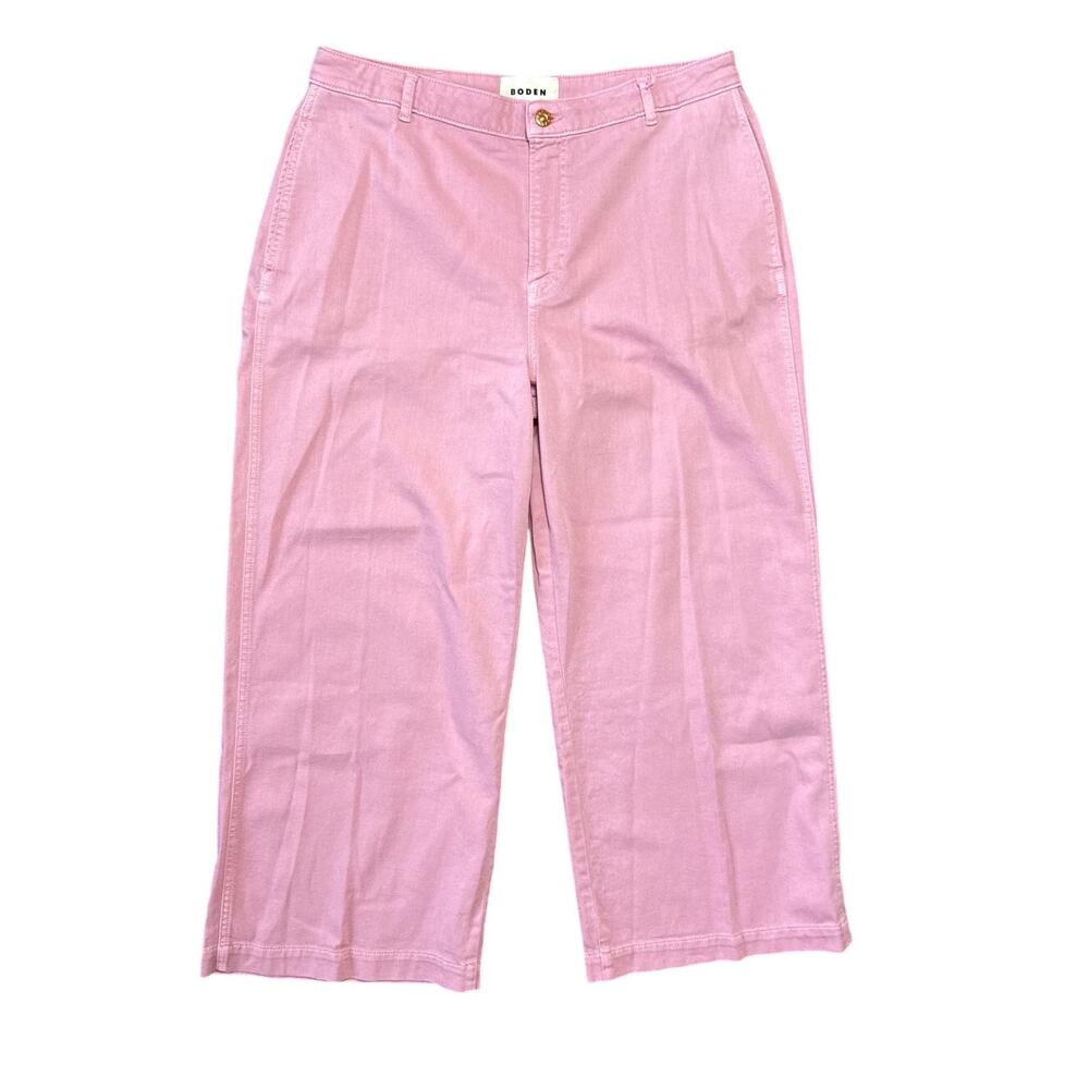 Boden Cotton Wide Leg Pants in Pink Size 32 New with tags